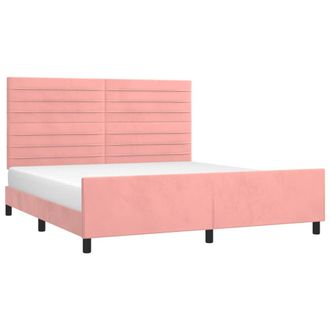 vidaXL Vidaxl - Estructura De Cama Sin Colch&oacute;n Terciopelo Rosa 160x200 Cm
