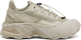 Diesel D-Cage-Distressed chunky sneakers in ripstop - Sneakers - Man - Green