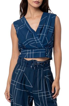 Ciebon Adrina Geo Print Sleeveless Top in Navy/White at Nordstrom, Size X-Small