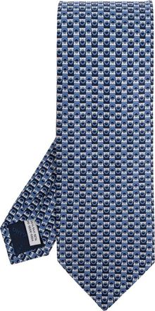 Ferragamo Accessoires, Heren, Blauw, ONE Size, Zijden Stropdas