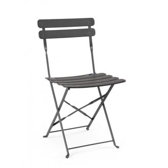 Konte Design Lote de 2 sillas de acero antracita, plegables