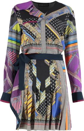 Etro Gedrukte Zijden Omslagrok Jurk - Dames - Korte kleedjes - Veelkleurig - XS - Kleedjes