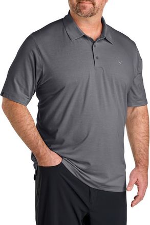 Callaway Big & Tall Heathered Jacquard Polo Shirt in Black Heather at Nordstrom, Size Xx-Large