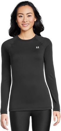 Under Armour Authentics Long Sleeves Crew Neck T-Shirt Womens Clothing Black/White : LG (US 12-14), Polyester/Elastane