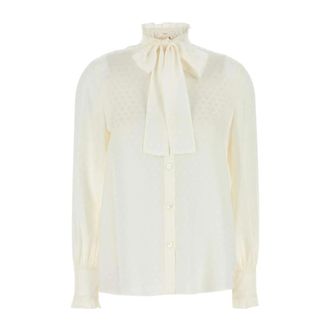 Valentino Garavani Shirts, female, White, Size: S La Cour Pattern Shirt
