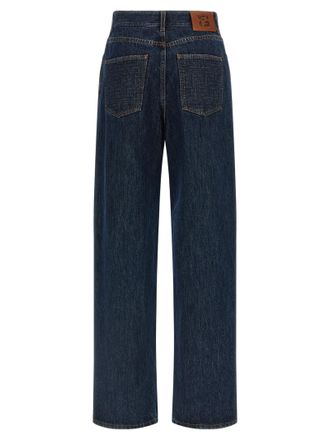 Fendi Womens Blue Cotton Straight-Leg Jeans Clothing