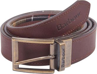 Barbour Omkeerbare leren tartan riem Mac 0364Tn 11 - Heren - Riemen - Bruin - M - Katoen - Accessoires