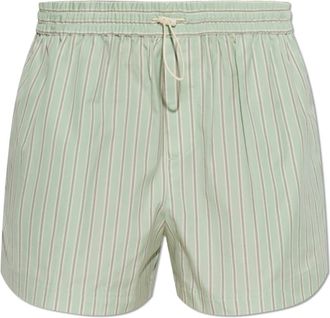 Rag & Bone Marvin gestreepte katoenen shorts - Dames - Bermuda - Groen - XS - Katoen - Korte Broeken
