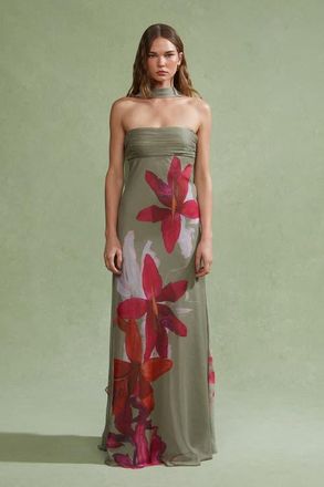 AMUR Palma Bias Gown in River Lily Rapids at Nordstrom, Size 10