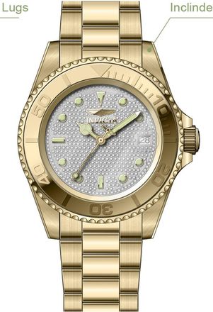 Invicta Pro Diver 50280 Heren Horloge - Mechanisch Uurwerk - Roestvrij Staal met zilveren Wijzerplaat - 40mm