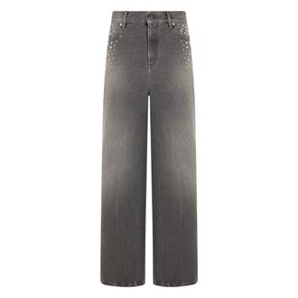 Golden Goose Straight Jeans, female, Gray, Size: W27 Boyfriend Jeans with Studs