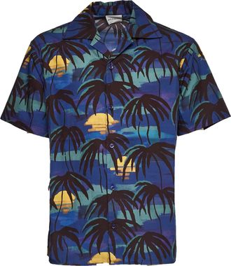 Dr&ocirc;le de Monsieur Palm Vintage Collar Casual Shirt