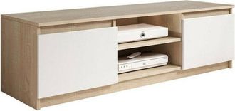 Mirjan24 Mobilier1 - Mueble Tv Sarasota 139, Roble Sonoma + Blanco, N&uacute;mero De Puertas: 0, N&uacute;mero De Cajones: 0, 120x36x38cm, Led