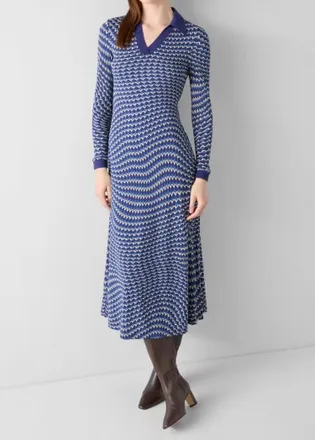 L.k. Bennett Brigitte Jersey Swirl Print Dress In Navy