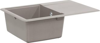 vidaXL Lavabo 80% Cuarzo Y 20% Resina 670 X 460 Mm Gris Vidaxl
