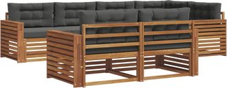 vidaXL Conjunto De Sof&aacute;s De Exterior 7 Uds. Natural Y Antracita Vidaxl