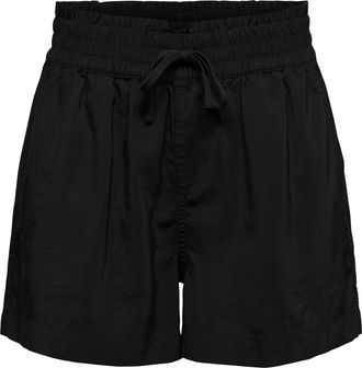 Only Shorts ONLY ONLARIS LIFE PULL UP SHORTS WVN CC, Damen, Gr. XL, N-Gr, schwarz, Web, Obermaterial: 93% Viskose, 7% Polyester, unifarben, regular fit kur