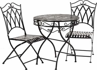 Wanderlust Deco Conjunto Mesa Y 2 Sillas De Forja Negas