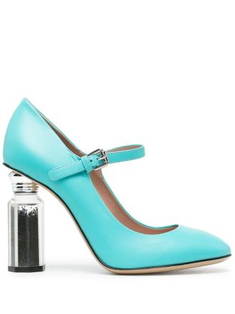 Moschino mirrored-heel pumps - Blue