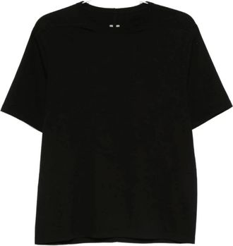 Rick Owens Tops, Dames, Zwart, S, Zwarte Ronde Hals Korte Mouwen T-shirt