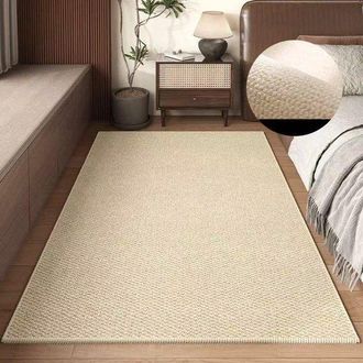 No Brand Alfombra Moderna Y Suave Para Sala De Estar (140x200 Cm) - Alfombra Beige Resistente A Las Manchas Para Dormitorio, Balc&oacute;n Y Pasillo