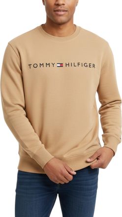Tommy Hilfiger Mens Sweatshirt Terry Cotton Embroidered Logo Pullover Jumper - Khaki - Size XXS/X-Small