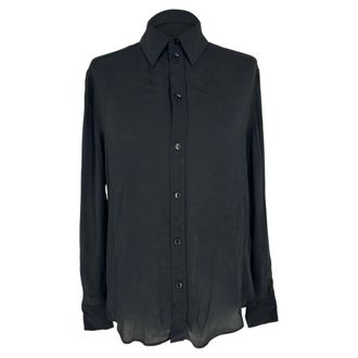 Celine Celine blouse met lange mouwen en knoopsluiting in zwart acetaat