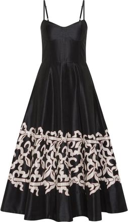 Rebecca Vallance Abito midi Sundia con stampa - Nero