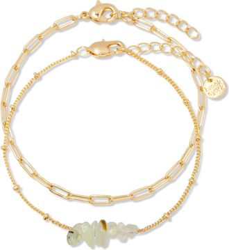 Brook & York Alex Stacked Bead & Link Bracelet Set in Gold August at Nordstrom