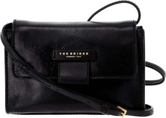 The Bridge Zwarte leren crossbody tas Cernaia Line - Dames - Schoudertassen - Zwart - ONE Size - Leer - Tassen