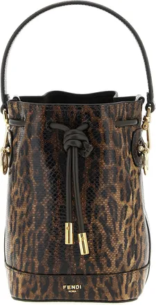 Fendi Brown Velvet Leather Womens Handbag