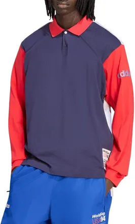 adidas World USA Long Sleeve Rugby Shirt in Noble Ink at Nordstrom, Size Xxx-Large