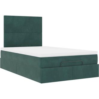 vidaXL Vidaxl - Estructura Cama Otomana Colchones Terciopelo Verde Oscuro