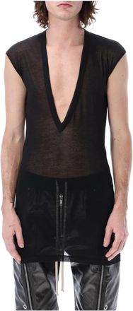 Rick Owens Dylan T - Heren - Tops zonder mouwen - Zwart - S - Katoen - Tops