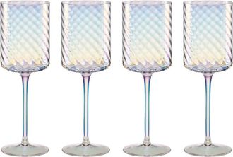 Lenox Set Of 4 Tuscany Classics Iridescent Red Wine Glasses