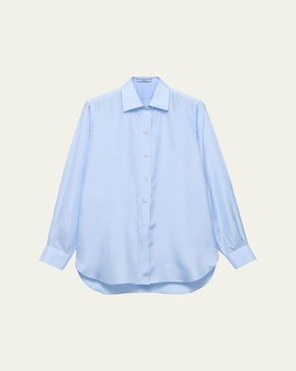 Prada Silk Poplin Button-Down Shirt