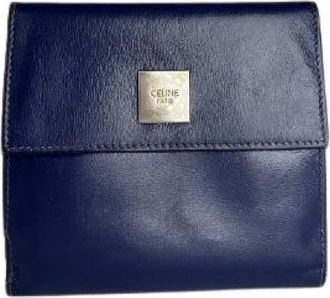 Celine Pre-owned Vintage Portemonnee - Dames - Vintage Accessoires - Blauw - ONE Size - Leer - Vintage