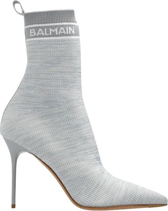 Balmain Skye Enkellaarsjes met Hak - Dames - Laarzen met Hak - Grijs - 40 EU - Schoenen