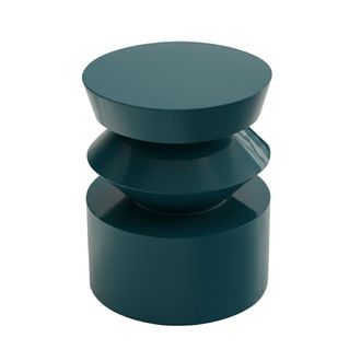 Oviala Mesa auxiliar lacada en azul verdoso, 40 cm de di&aacute;metro