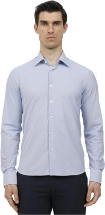 Roberto Ricci Design Jacquard Oxford Overhemd met Micro-Patroon - Heren - Casual Overhemden - Blauw - 3XL - Overhemden