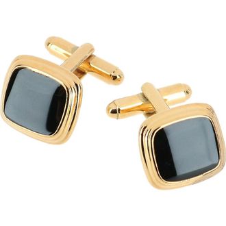 Trafalgar Store Black Lacquer Cushion Cufflinks in Gold at Nordstrom