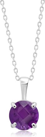 MAX + STONE 14k Yellow or White Gold 6mm Gemstone Round Pendant Necklace with 18 Inch Chain