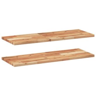 Berkfield Home Floating Shelves 2 pcs 80x30x2 cm Oil Finished Solid Wood Acacia in Brown | Size: 80 x 30 x 2 cm