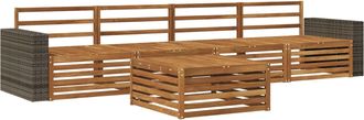 vidaXL Conjunto De Sof&aacute;s De Exterior 5 Uds. Natural Vidaxl