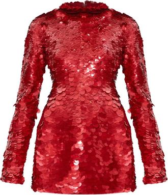 Sportmax Abito corto Tefrite con paillettes - Rosso