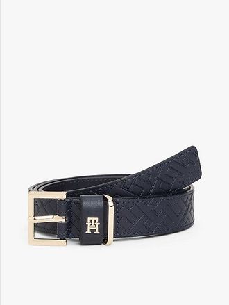 Tommy Hilfiger Leather Embossed Logo Belt