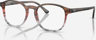 Ray-Ban Womens Rb5417 8251 Phantos Eyeglasses In Polished Striped Brown & Red