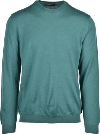 Zanone Green Insulating Virgin Wool Crewneck Pullover
