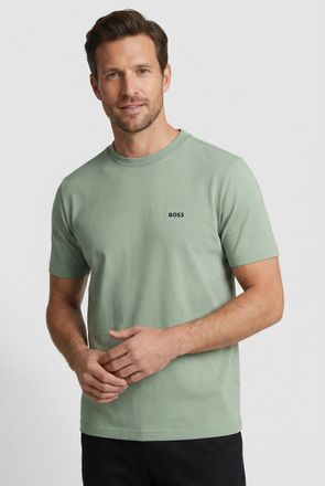 Boss Green by Hugo Boss Rundhalsshirt BOSS GREEN Tee, Herren, Gr. XXL, open gr&uuml;n359, Single Jersey, Obermaterial: 95% Baumwolle, 5% Elasthan, regular fit h&uuml;ftlang, Rundhals, 