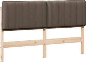 vidaXL Cabecero Tapizado Marr&oacute;n Y Topo 160 Cm Madera De Pino Macizo Vidaxl